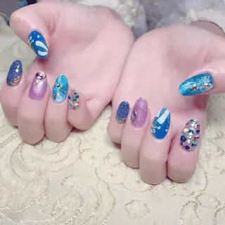 ショート カラー ネイル éclat エクラのネイルデザイン