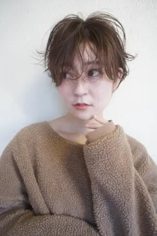 ショート カラー パーマ 🟦髪質改善6年 💊YAMAMOTOのヘアスタイル