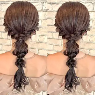 ロング ヘアアレンジ ヘアメ🎀推しカラー 🥣横浜/しほ🧸のヘアスタイル