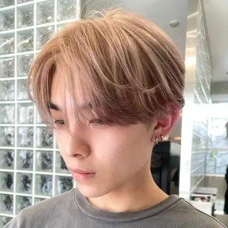 カラー メンズ ミルクティーベージュ /sara💛のヘアスタイル