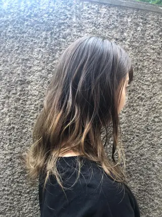セミロング カラー ヘアアレンジ 透明感カラー🤎 ゆりのヘアスタイル