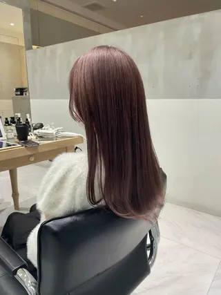 ロング オリーブ カラー✨有坂映哉のヘアスタイル