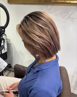 カラー ブリーチ✨ハイライト メンズヘア/アヤノのヘアスタイル