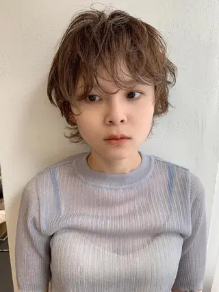 ショート カラー パーマ ヘアアレンジ メンズ キッズ ネイル マツエク・マツパ ウルフレイヤーカット /チヒロのヘアスタイル