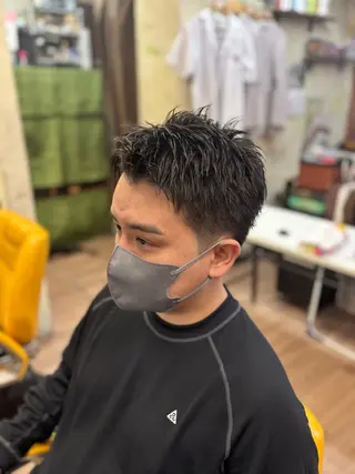 ショート メンズ パーマ/フェード/新 宿/アイパー/上田のヘアスタイル