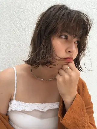 ミディアム カラー パーマ ヘアアレンジ eri kinjoのヘアスタイル