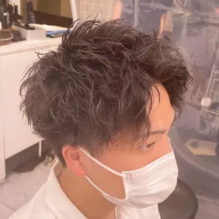 セミロング パーマ ヘアアレンジ メンズ メンズ特化 水口湧太のヘアスタイル