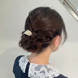 セミロング ヘアアレンジ これた🧸ヘアメ職人 ♡髪質改善♡カラーのヘアスタイル