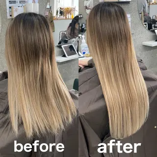 Lull1人美容室 バレイヤージュのヘアスタイル