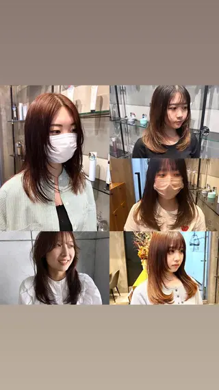 セミロング 縮毛矯正・似合わせ タナカ レイヤのヘアスタイル