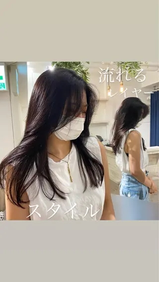 セミロング 美髪特化韓国へア ❤︎nanami❤︎のヘアスタイル