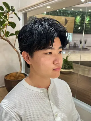 ショート パーマ メンズ 梅田茶屋町メンズ 専門美容師 山元一平のヘアスタイル