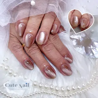 ネイル ️🫧もこ 艶感ネイル🫧のネイルデザイン