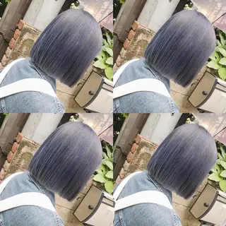 ショート カラー ヘアアレンジ TAKUMAブリーチ /切りっぱなし🪽のヘアスタイル