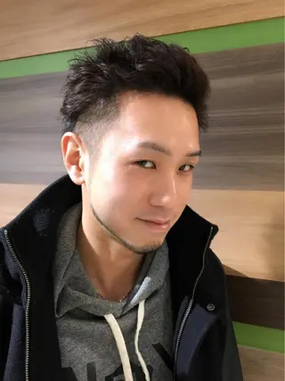 ショート カラー パーマ メンズ きむえり/髪質改善 /うねり広がり改善のヘアスタイル