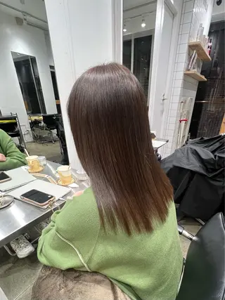 セミロング パーマ ✨髪質改善矯正× ブリーチ✨YU-KIのヘアスタイル