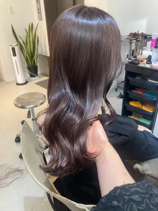 セミロング ✨色持ちの良い艶 カラー✨蟹江真世のヘアスタイル