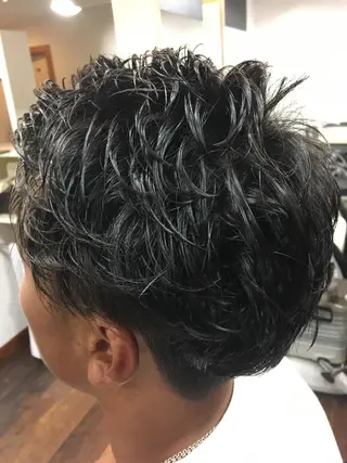 ショート パーマ 向井 優汰のヘアスタイル