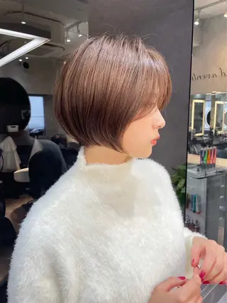ショート カラー レイヤーボブ縮毛矯正 韓国RINAのヘアスタイル