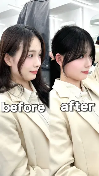セミロング 前髪顔まわりカット 🌈中村海聖のヘアスタイル