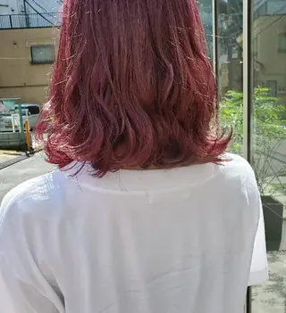 ミディアム カラー 谷 結奈のヘアスタイル