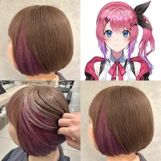 ショート カラー 【🎀推しカラー × 艶髪】小池 雪奈のヘアスタイル