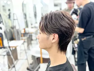 ミディアム パーマ ハイライト&曲がる 縮毛矯正特化 玉置のヘアスタイル