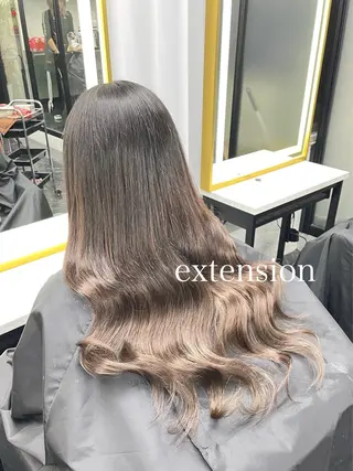 ロング カラー エクステ🩵ブリーチ 韓国ヘア🩵KAEのヘアスタイル