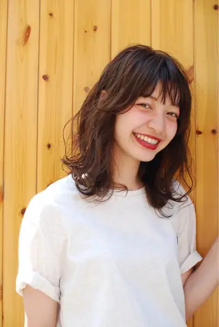 ミディアム カラー パーマ 松尾謙佑【ハイライト LEDエクステ】のヘアスタイル