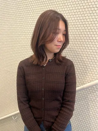 ミディアム カラー 髪質改善/レイヤー/ ボブ/磯野史歩のヘアスタイル