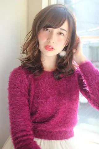ミディアム カラー パーマ 大人かわいい💍🤍 ボブ/ショートボブのヘアスタイル