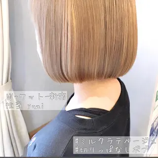 ショート カラー パーマ ヘアアレンジ メンズ キッズ ネイル マツエク・マツパ 新宿駅近♡友達とOK 🦋W -ワット -のヘアスタイル