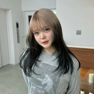 セミロング カラー エクステモデル募集 💗大阪梅田/川上のヘアスタイル