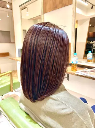 ミディアム カラー rinrin 天文館のヘアスタイル
