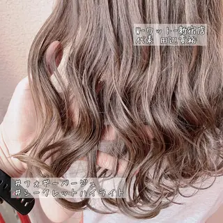 ミディアム カラー パーマ ヘアアレンジ 🫧代表/新宿駅近/ 限定価格🫧田辺貴裕のヘアスタイル