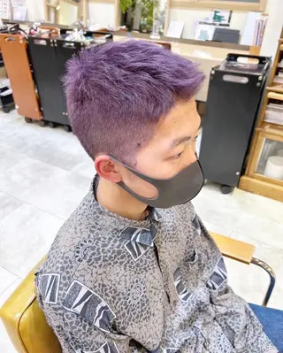 カラー メンズ 艶透明感カラー/ ルーズパーマ/田中のヘアスタイル