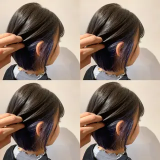 ショート カラー ヘアアレンジ 🦋レイヤー特化/ 羽エク/ナツミ🦋のヘアスタイル