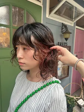 ミディアム パーマ 清水千優/パーマ/ メンズパーマのヘアスタイル