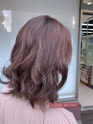 ミディアム カラー ✂︎レディース のメンズカット屋さんのヘアスタイル