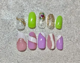 ショート カラー パーマ ヘアアレンジ メンズ キッズ ネイル マツエク・マツパ アイブロウ Salon Kのネイルデザイン