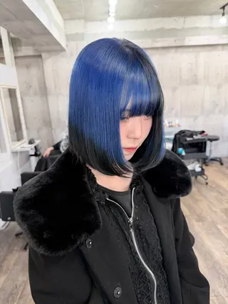 ミディアム サニーサイド大名 ダブルカラー髪質改善のヘアスタイル