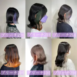 ミディアム カラー ムラ修正.ブリーチ エクステ🤍アミルのヘアスタイル