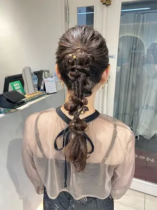 ロング ヘアアレンジ Aya　ブリーチなし 🌱　ダブルカラーのヘアスタイル