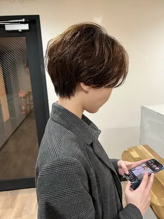 ショート カラー 🌱小顔魅せショート 髪質改善カラー/泉綺のヘアスタイル