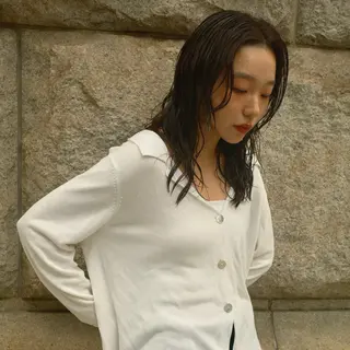 セミロング パーマ パーマ/透明感カラー 元町🌱takutoのヘアスタイル