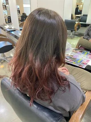 セミロング カラー パーマ ヘアアレンジ 烏山 達也のヘアスタイル