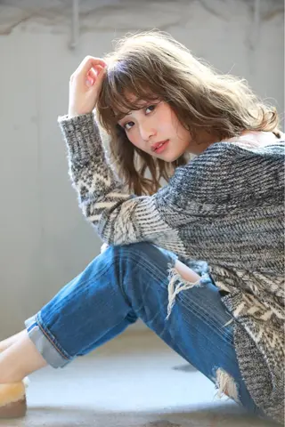 ミディアム カラー パーマ 💈LuTa💈_ 公式_NewOpenのヘアスタイル