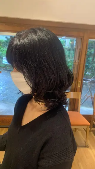 セミロング パーマ ショート🌼パーマ 本間正子のヘアスタイル