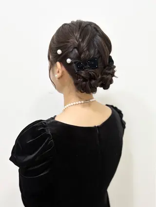 セミロング ヘアアレンジ ヘアセットサロン /上坪愛美のヘアスタイル