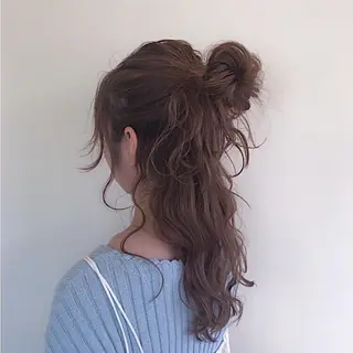 ロング カラー ヘアアレンジ 中野 ゆかのヘアスタイル